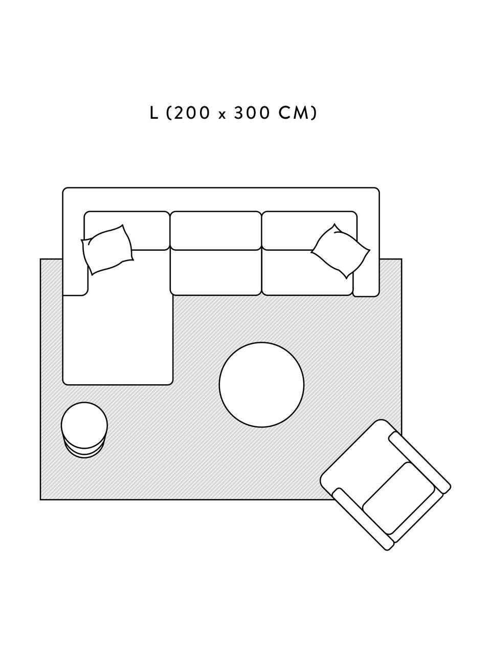 Gestreifter Baumwollteppich Blocker in Beige/Weiss, handgewebt, 100% Baumwolle, Cremeweiss/Beige, B 200 x L 300 cm (Grösse L)