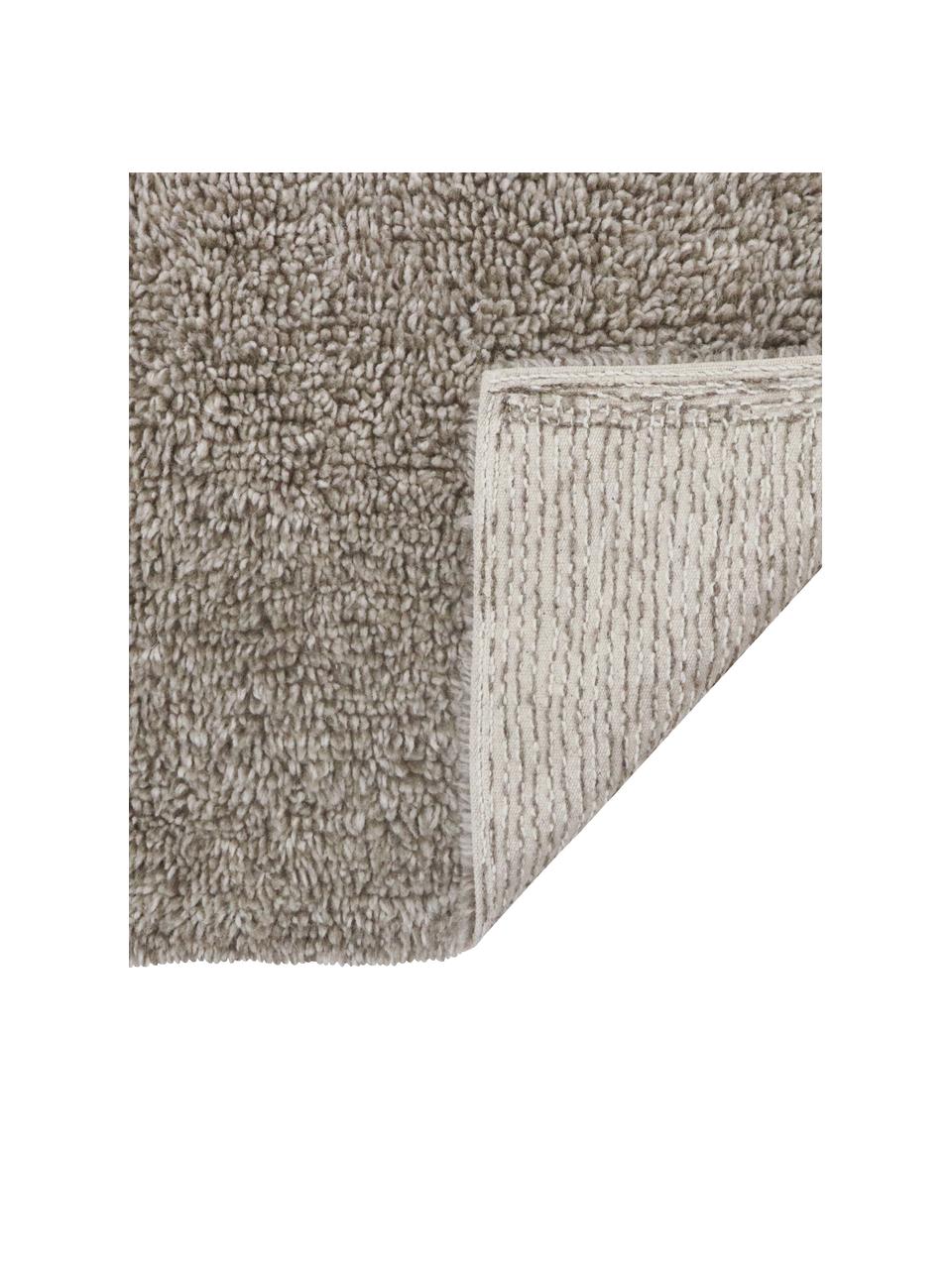 Handgefertigter Wollteppich Tundra in Grau, waschbar, Flor: 100% Wolle, Grau, B 80 x L 140 cm (Grösse XS)