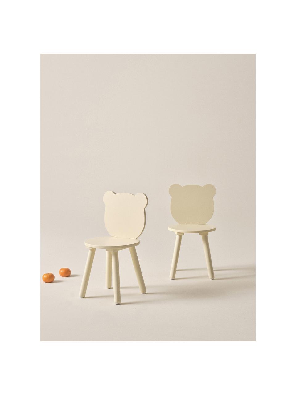 Sedia per bambini in legno giallo Beary 2 pz, Legno di pino, pannello di fibra a media densità (MDF) laccato, Giallo, Larg. 30 x Alt. 58 cm