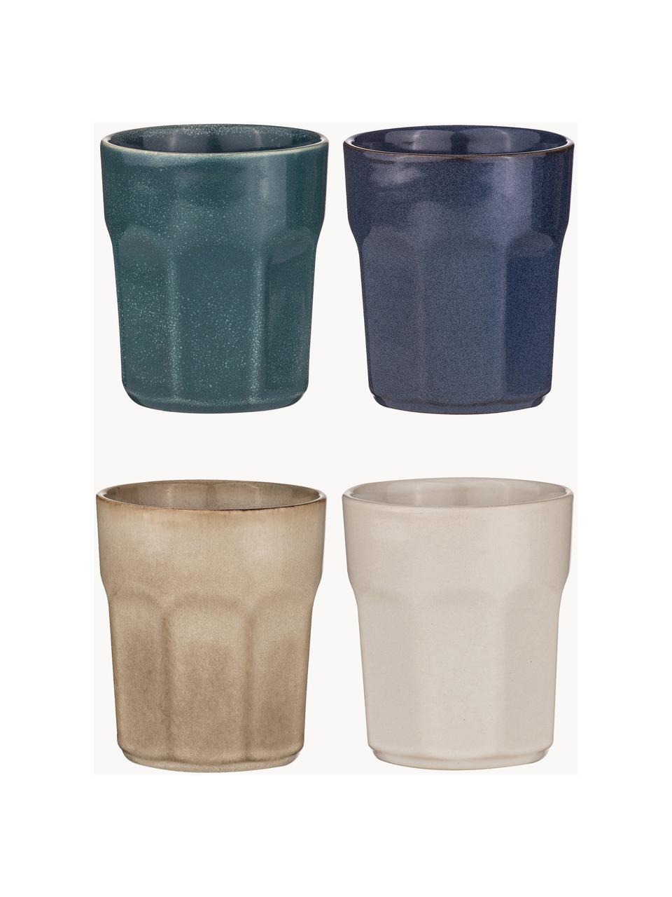 Verres à eau Elan, 4 élém., Céramique, Multicolore, Ø 8 x haut. 10 cm, 275 ml