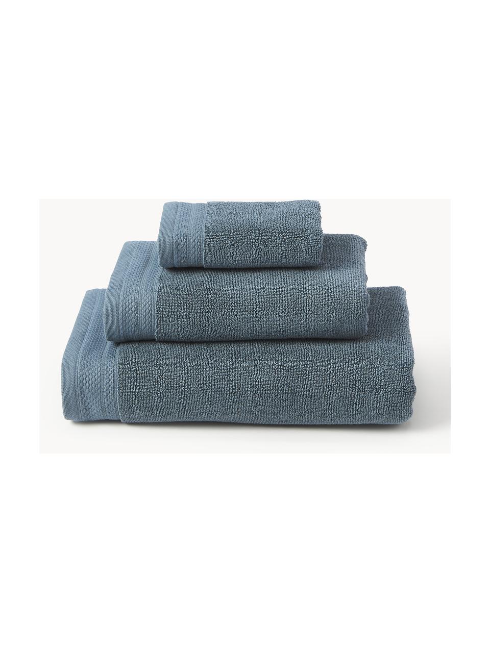Lot de serviettes de bain en coton bio Premium, tailles variées, Bleu pétrole, 6 éléments (2 serviettes invité, 2 serviettes de toilette et 2 draps de bain)