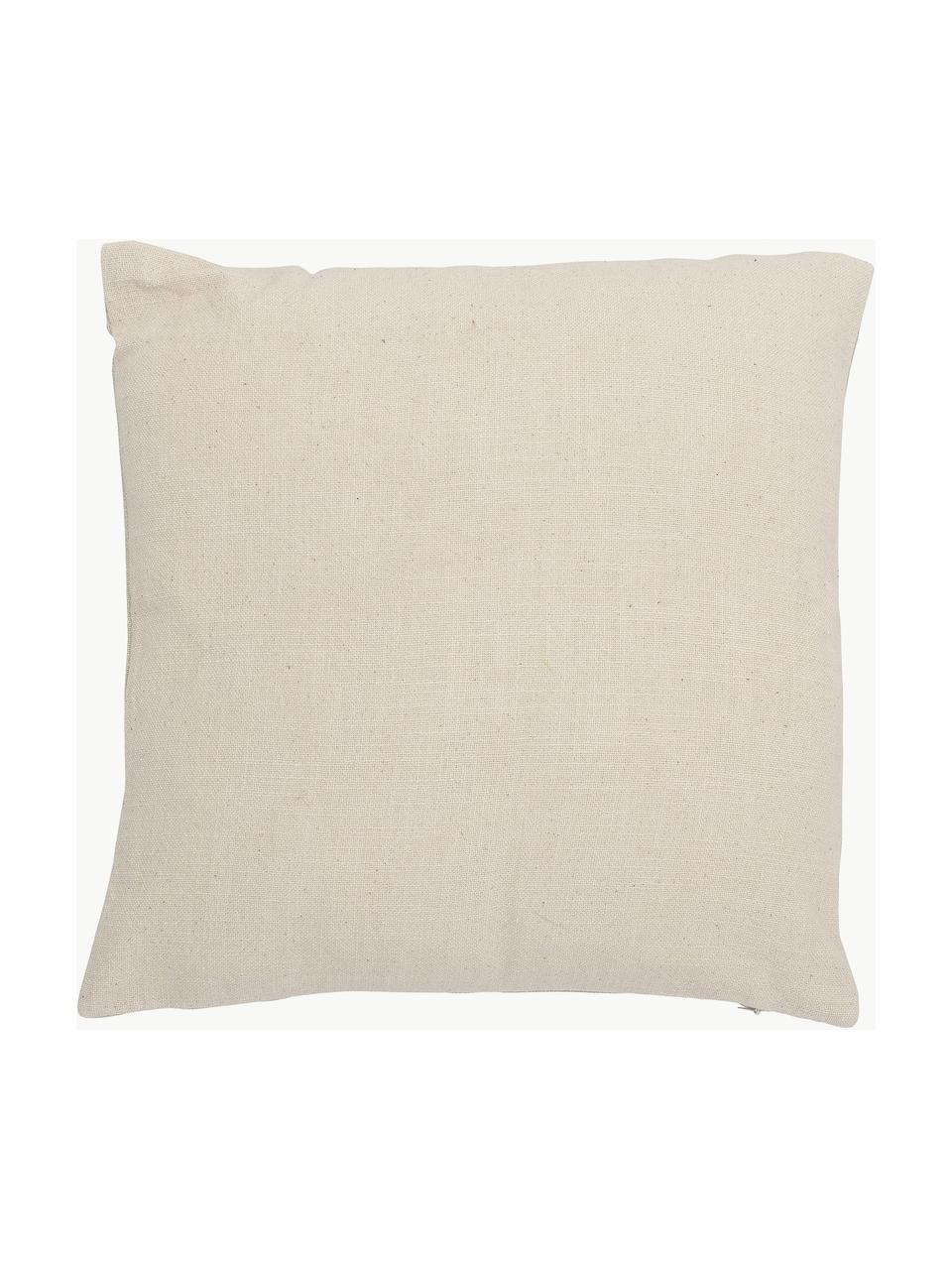 Coussin en coton Memmo, Beige clair, multicolore, larg. 40 x long. 40 cm