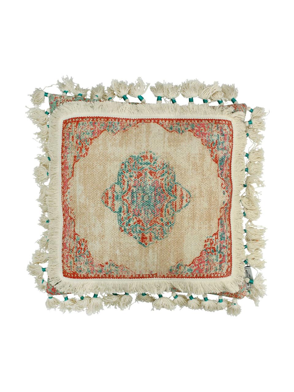 Kussen Latina met kwastjes, met vulling, Beige, multicolour, 45 x 45 cm