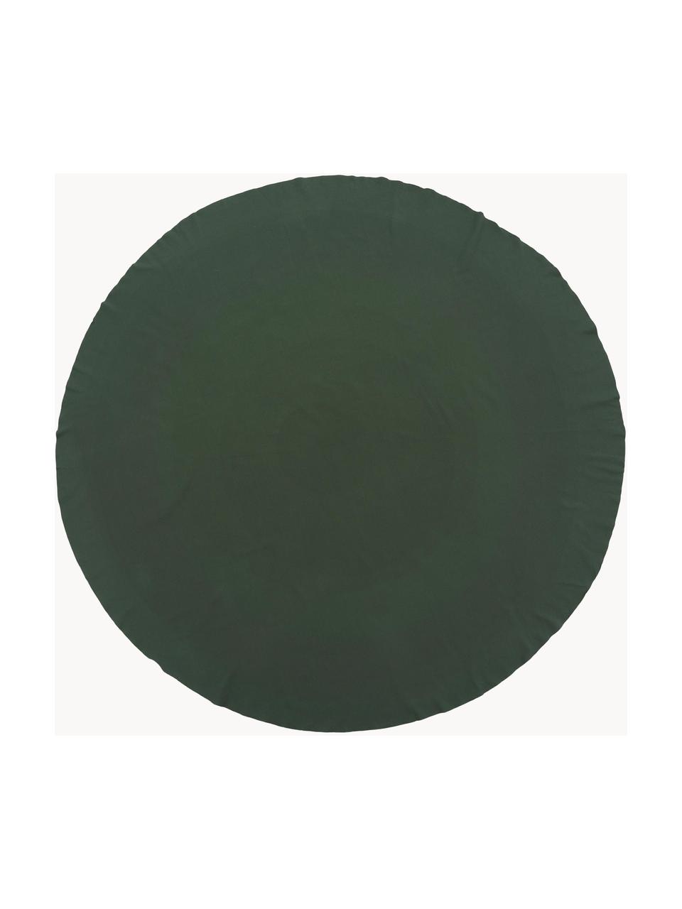 Mantel redondo Wilhelmina, 100% algodón, Verde oscuro, De 6 a 8 comensales (Ø 200 cm)