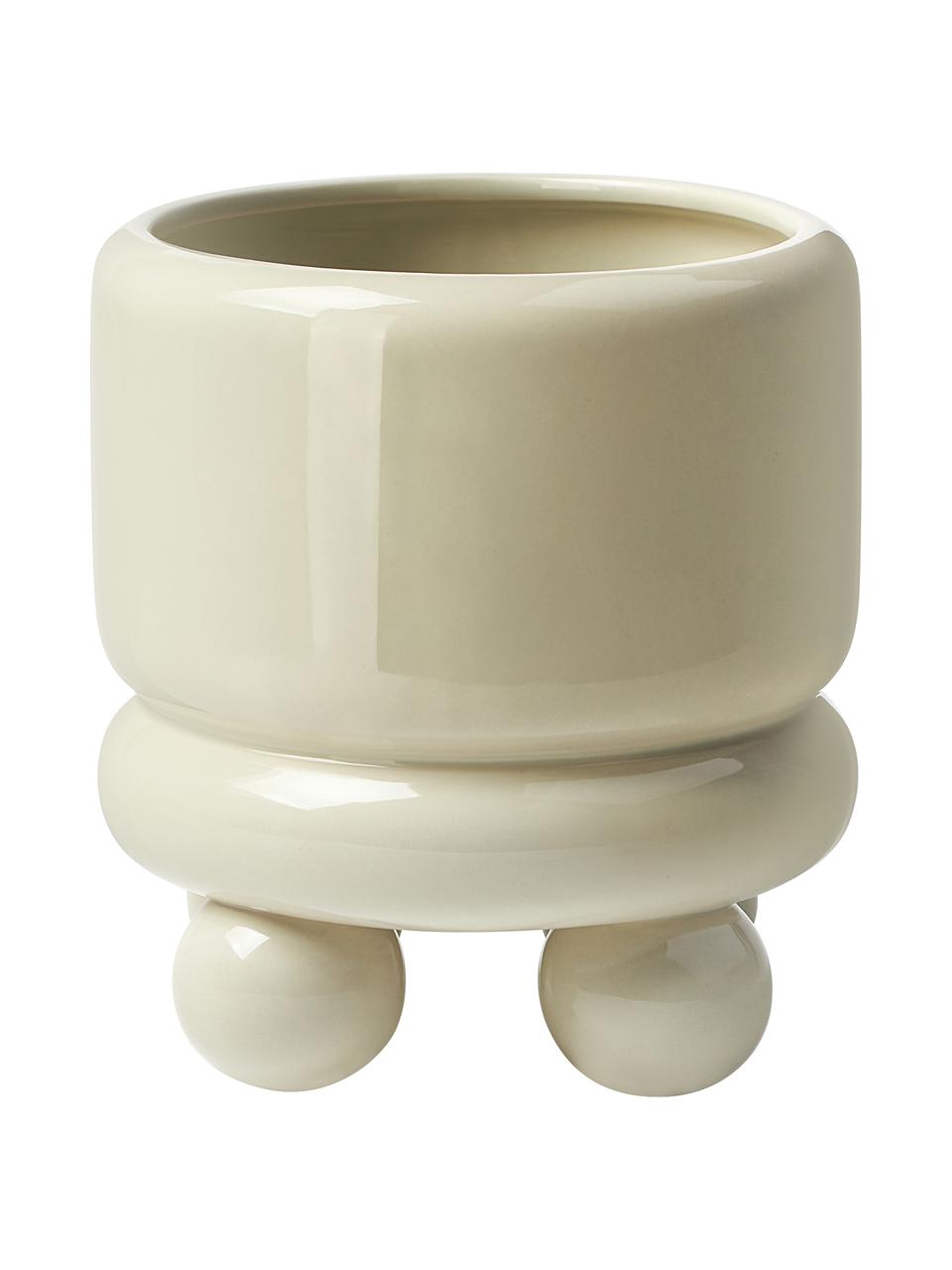 Malý obal na květináč Bryn, Kamenina, Šalvějově zelená, Ø 14 cm, V 18 cm