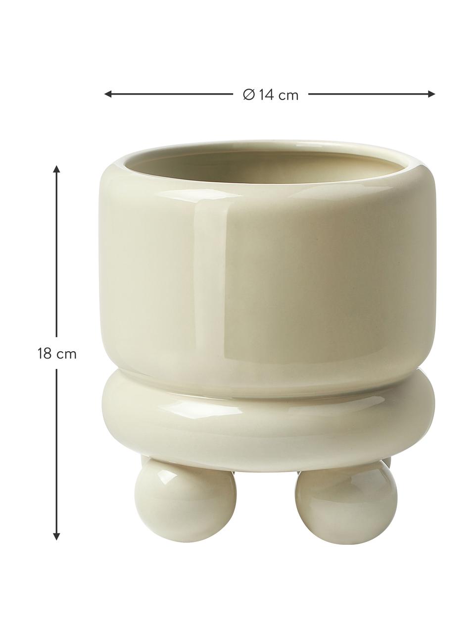 Kleine plantenpot Bryn, Keramiek, Saliegroen, Ø 14 x H 18 cm