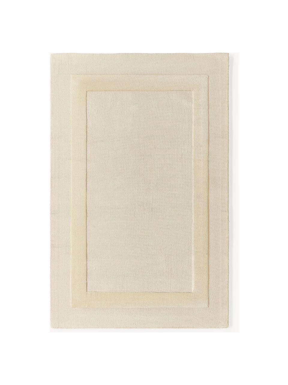 Handgewebter Baumwollteppich Dania mit Hoch-Tief-Struktur, 100 % Baumwolle, GRS-zertifiziert, Beige, B 80 x L 150 cm (Größe XS)