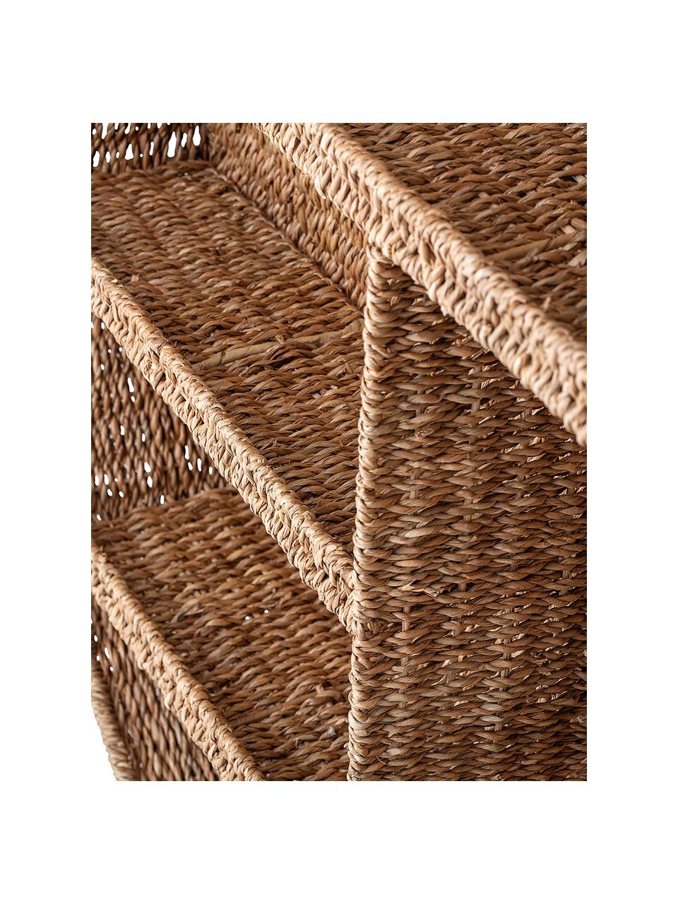 Okrągła półka ścienna z rattanu Bankuan, Trawa Bankuan, rattan, metal powlekany, Brązowy, Ø 76 x G 14 cm