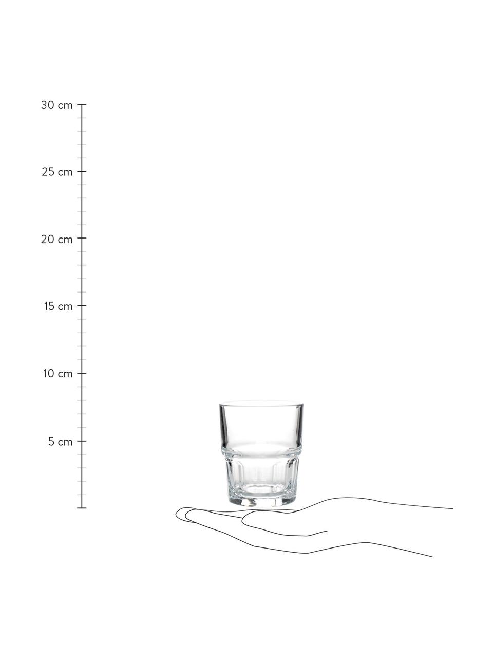 Stapelbare Wassergläser Next, 12 Stück, Glas, Transparent, Ø 7 x H 8 cm, 200 ml