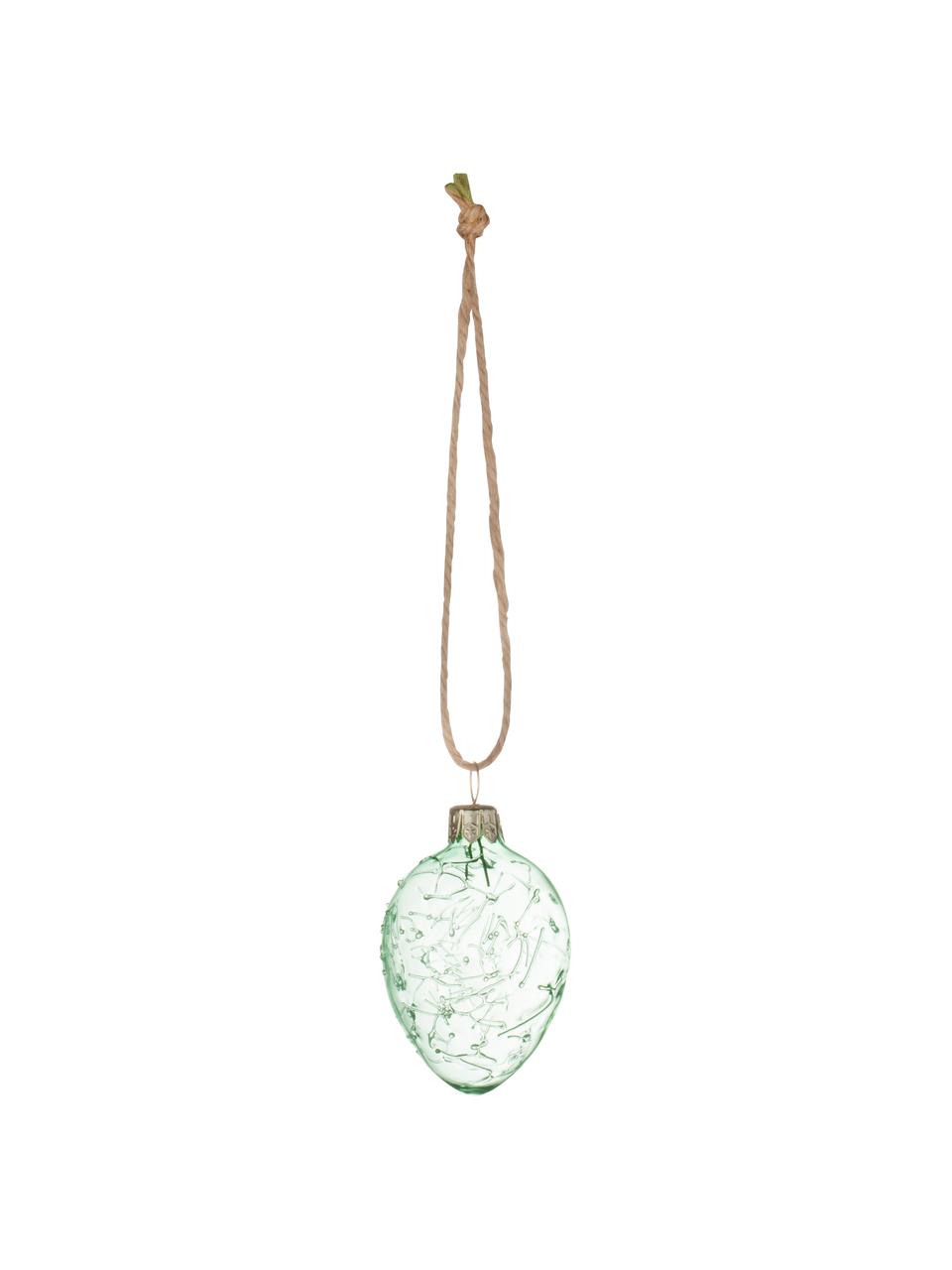 Decoratieve hangers Clear, 3 stuks, Glas, Groen, transparant, Ø 4 x H 6 cm