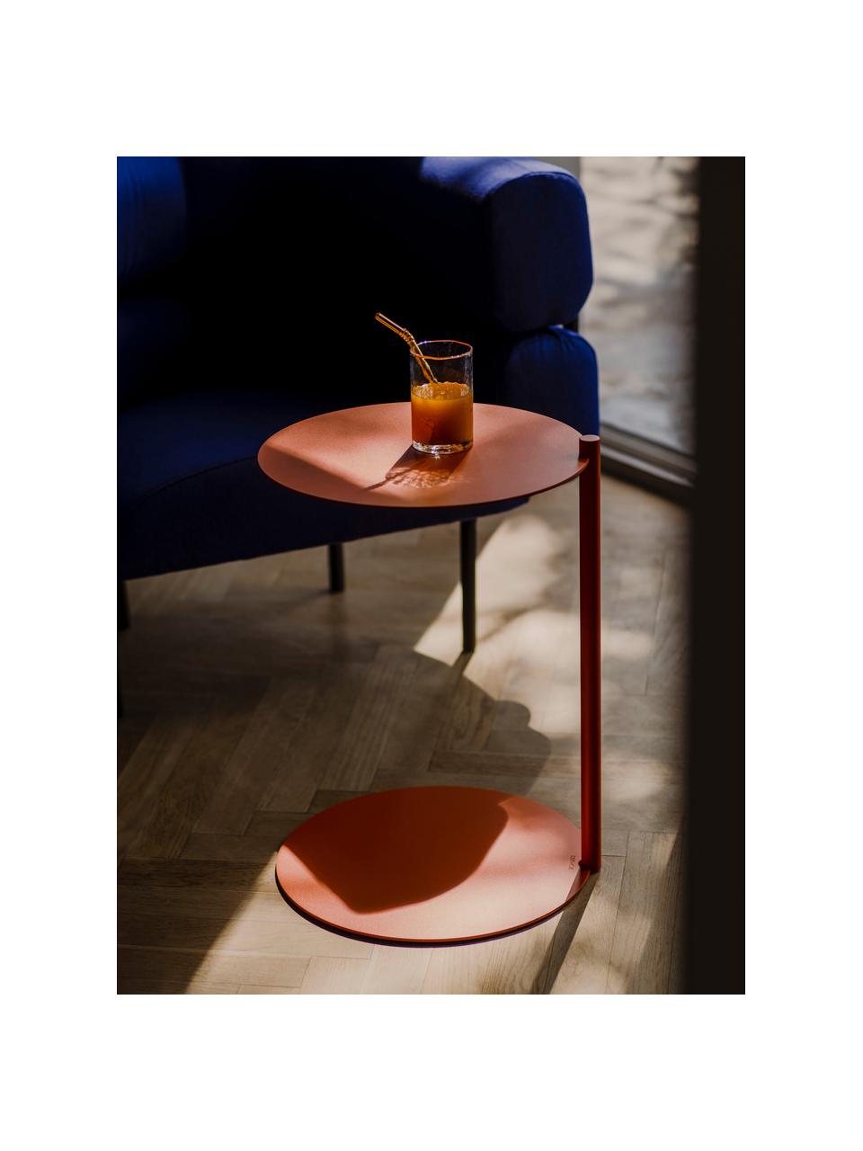 Okrúhly odkladací stolík Ande, Oceľ s práškovým náterom, Oranžová, Ø 40 x V 55 cm