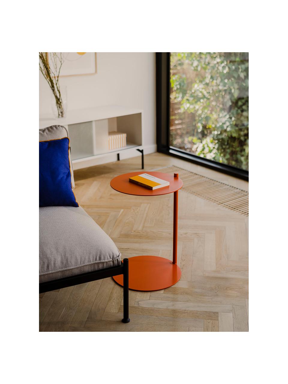 Stolik pomocniczy z metalu Ande, Metal malowany proszkowo, Pomarańczowy, Ø 40 x W 55 cm