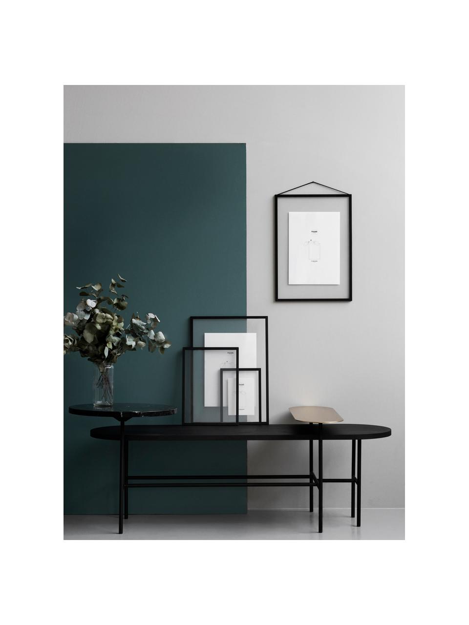 Fotolijstje Frame, Lijst: gepoedercoat aluminium, Lijst: zwart. Ophanging: zwart. Voor- en achterzijde: transparant, 17 x 23 cm