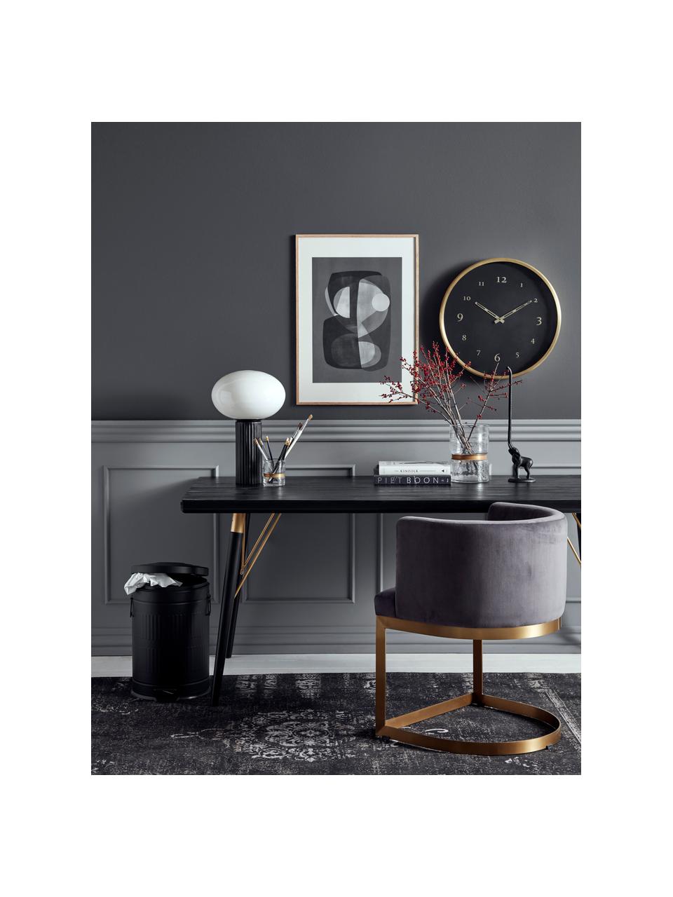 Mesa de comedor Marlena, Tablero: tablero de fibras de dens, Patas: metal, pintado, Negro, dorado, An 180 x F 90 cm