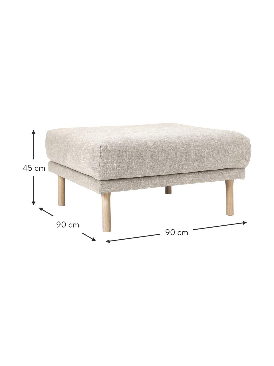Sofa-Hocker Adrian, Bezug: 47 % Viskose, 23 % Baumwo, Gestell: Sperrholz, Füße: Eichenholz, geölt, Webstoff Beige, B 90 x H 45 cm