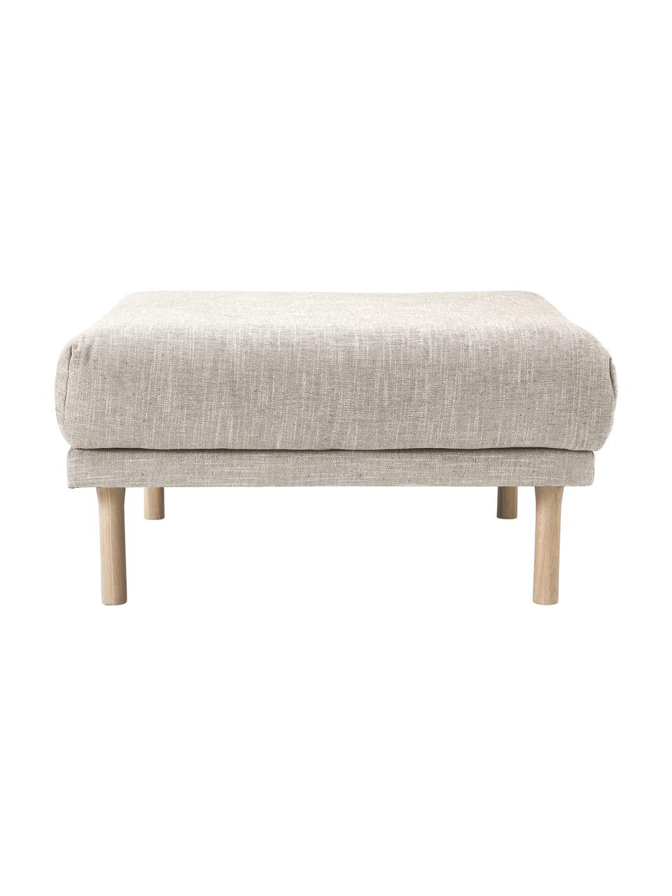 Poggiapiedi divano Adrian, Rivestimento: 47% viscosa, 23% cotone, , Struttura: compensato, Piedini: legno di quercia oliato, Tessuto beige, Larg. 90 x Alt. 45 cm