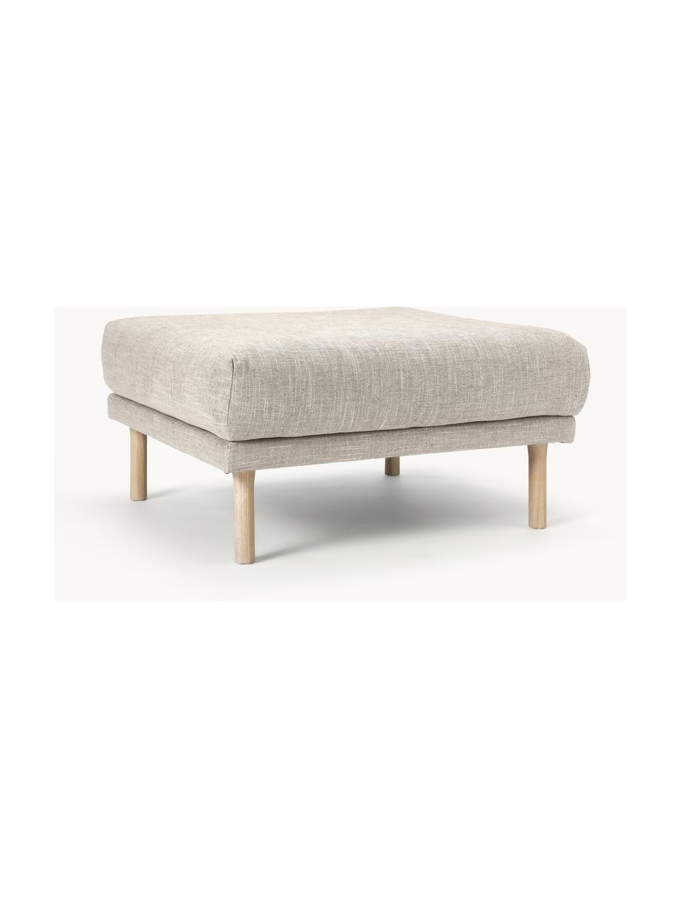 Reposapiés puf Adrian, Tapizado: 47% viscosa, 23% algodón,, Estructura: madera contrachapada, Patas: madera de roble barnizada, Tejido beige claro, An 90 x F 90 cm