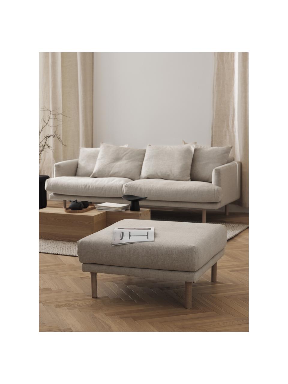 Sofa-Hocker Adrian, Bezug: 47 % Viskose, 23 % Baumwo, Gestell: Sperrholz, Webstoff Hellbeige, B 90 x T 90 cm