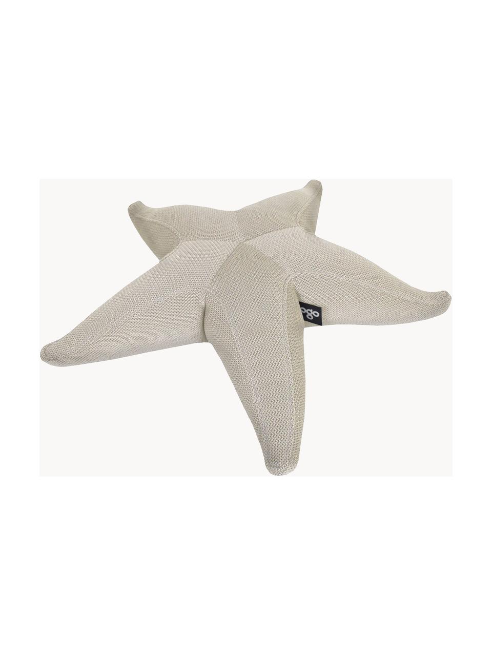 Petit pouf de jardin artisanal Starfish, Beige clair, larg. 83 x long. 83 cm