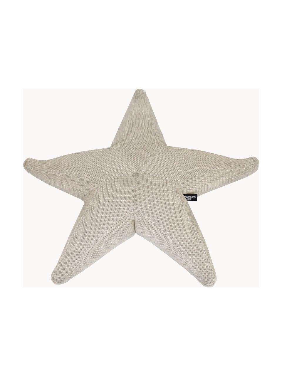 Kleiner Outdoor-Sitzsack Starfish, handgefertigt, Bezug: 70 % PAN + 30 % PES, wass, Hellbeige, B 83 x L 83 cm