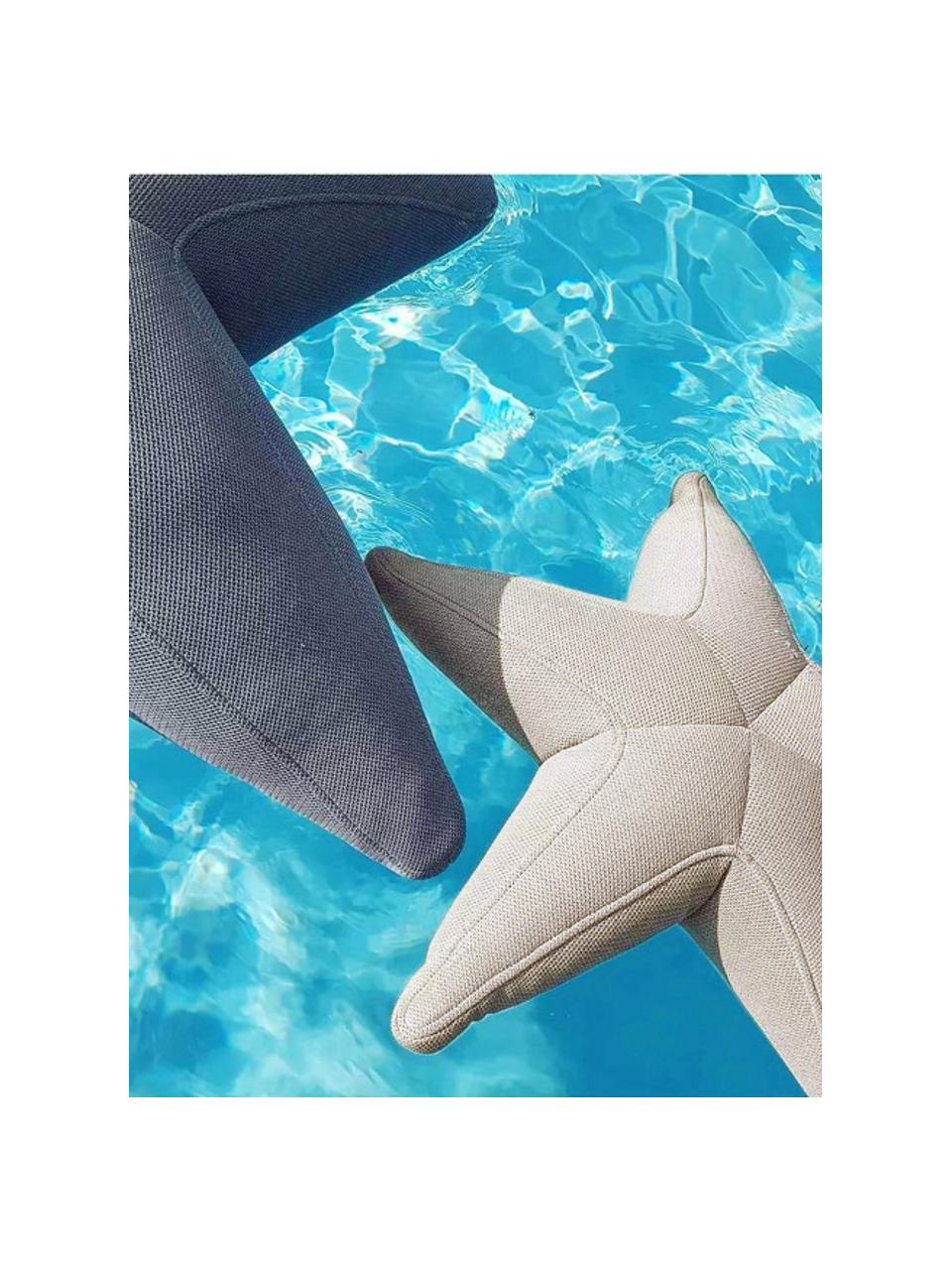 Puf artesanal pequeño para exterior Starfish, Tapizado: 70% PAN + 30% PES, imperm, Beige claro, An 83 x L 83 cm