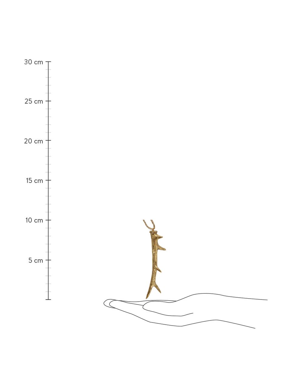 Sada ozdob na stromeček Geweih, V 11 cm, 3 díly, Zlatá, Sada s různými velikostmi