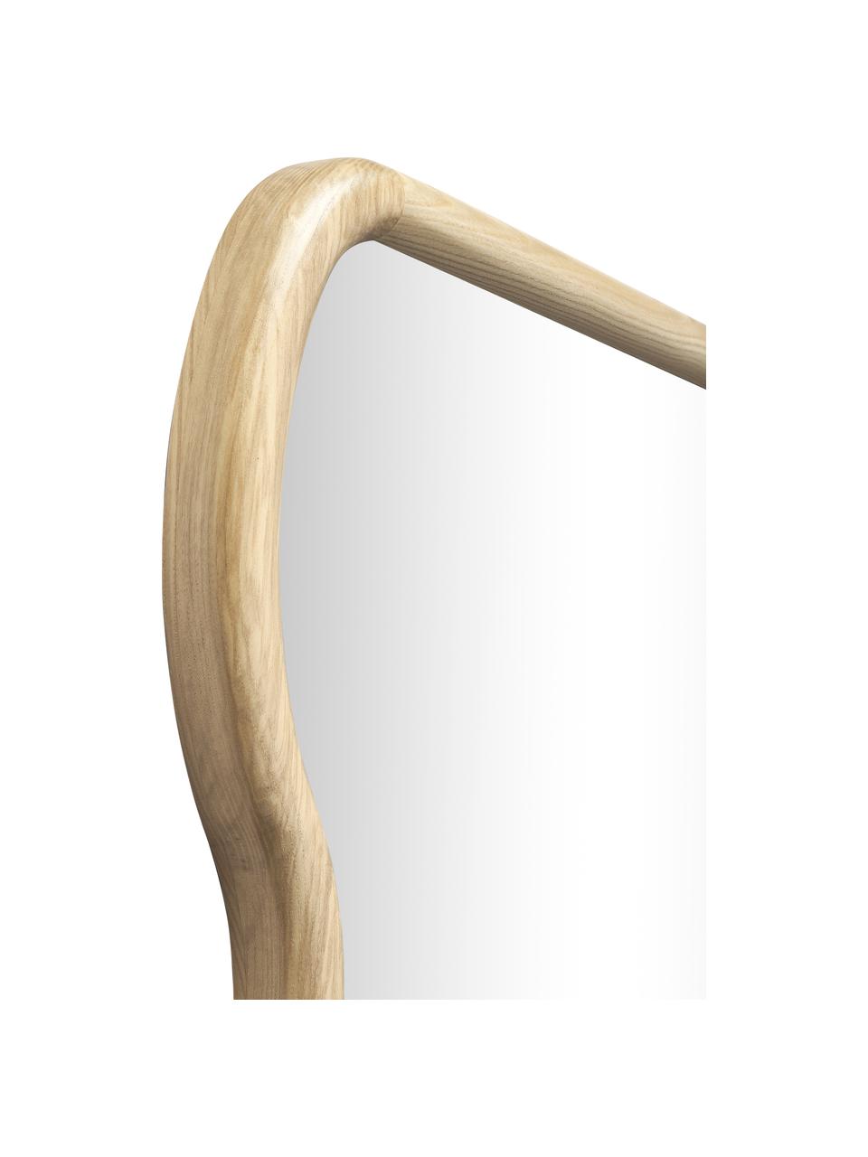 Lustro ścienne z drewnianą ramą Stream, Beżowy, S 50 x W 75 cm