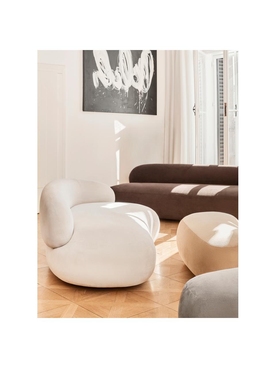 Sofa Alba (3-Sitzer), Bezug: 97% Polyester, 3% Nylon D, Gestell: Massives Fichtenholz, Bir, Webstoff Cremeweiss, B 235 x T 114 cm, Rückenlehne rechts