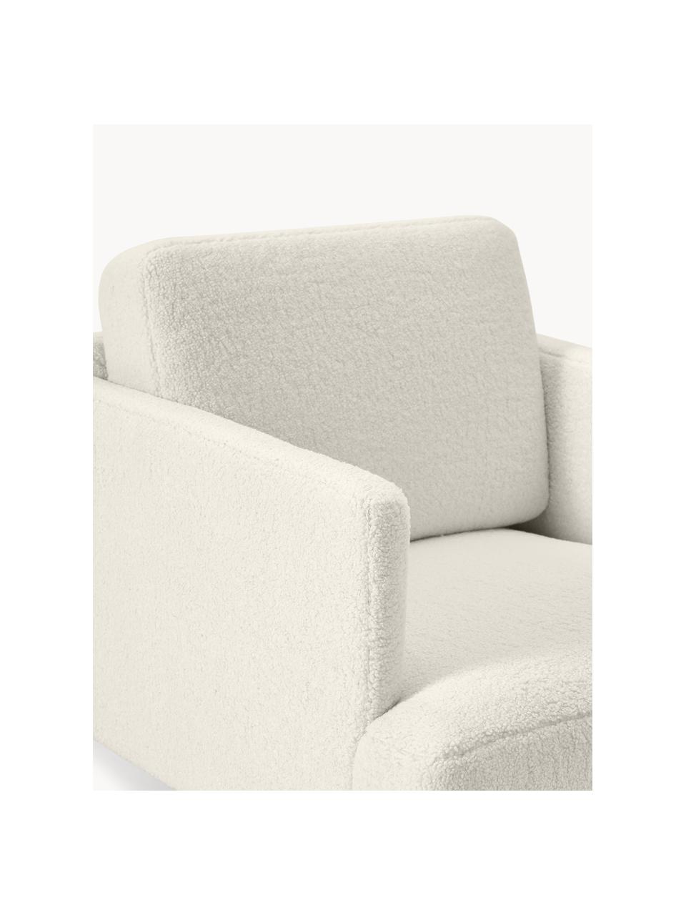 Teddy fauteuil Fluente, Bekleding: 100% polyester (teddyvach, Frame: massief grenenhout, Poten: gepoedercoat metaal Dit p, Teddy gebroken wit, B 74 x D 85 cm