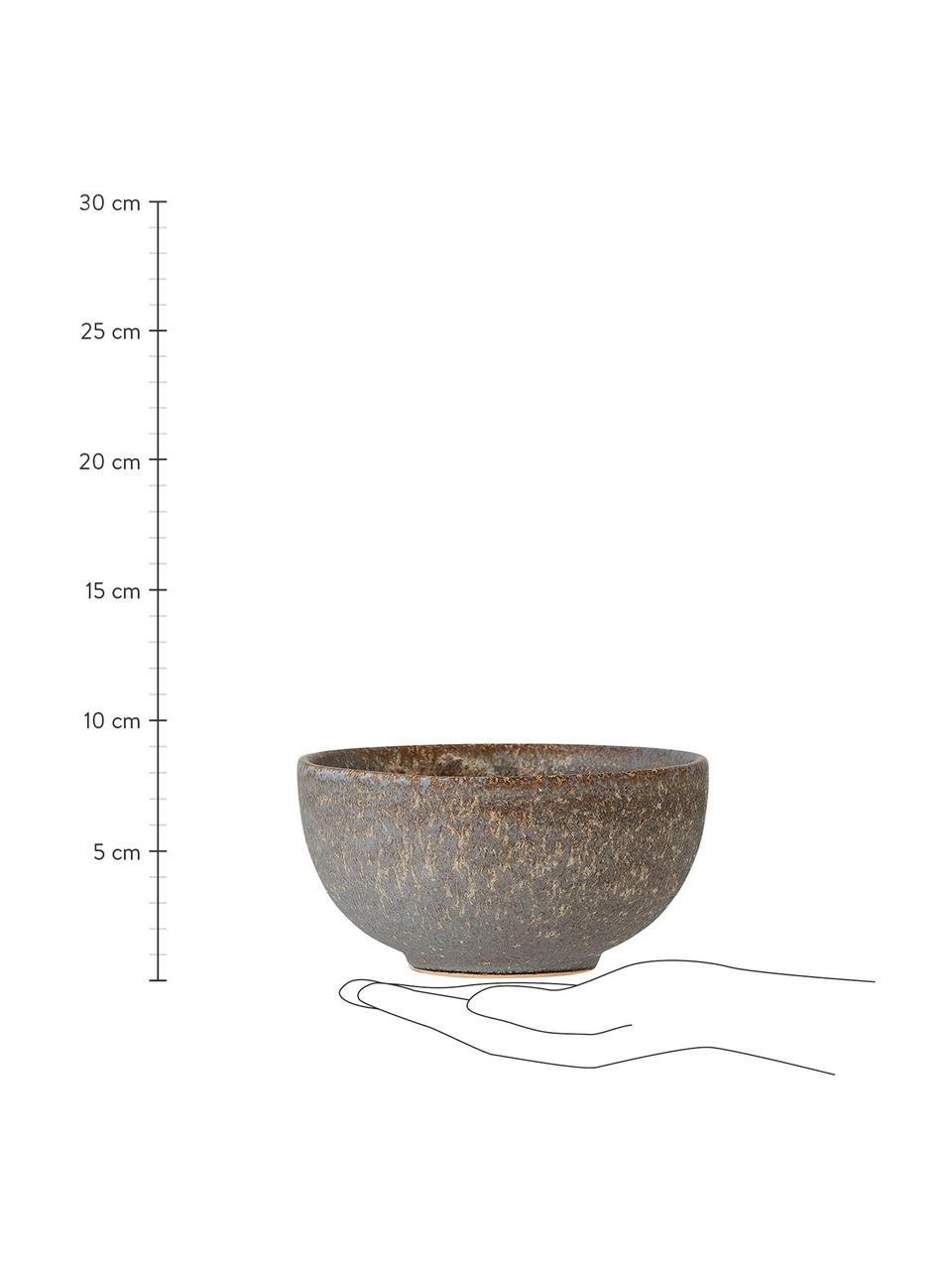 Cuencos artesanales Addison, 3 uds., Gres, Gris, beige, marrón, Ø 16 x Al 8 cm, 700 ml