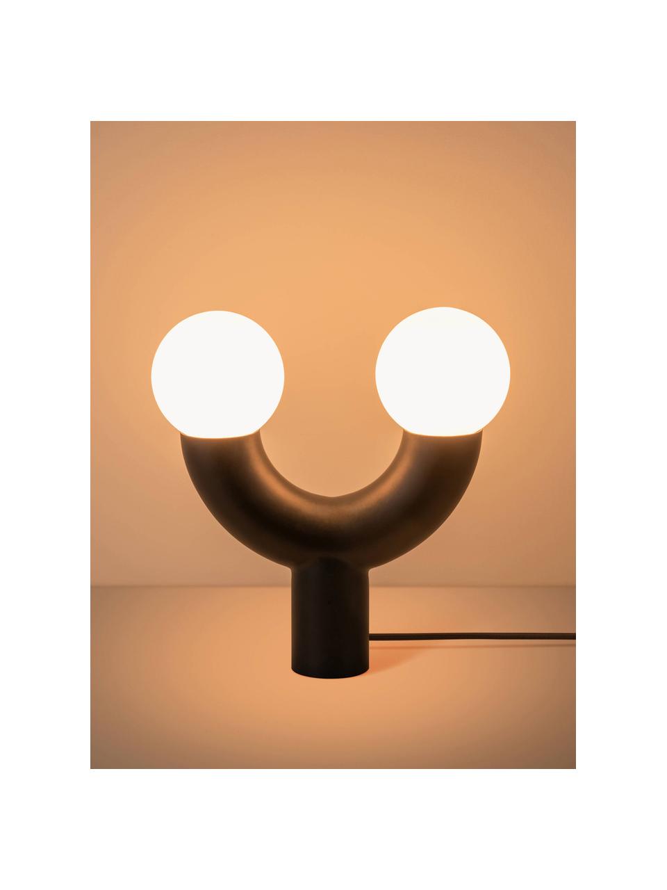 Design tafellamp Tube, Wit, zwart, B 27 x H 28 cm