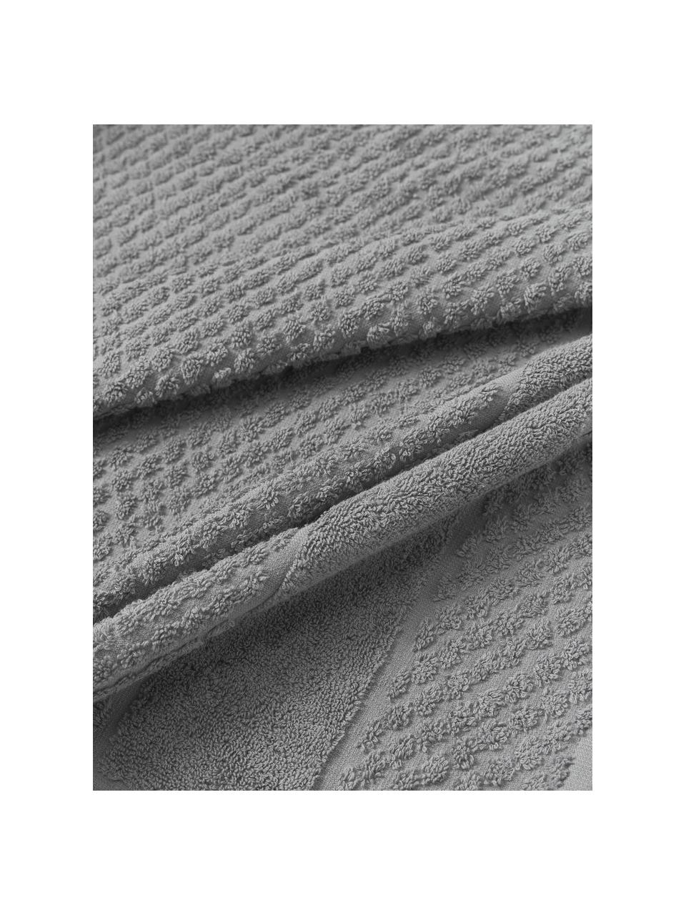 Súprava uterákov s voštinovým vzorom Katharina, Tmavosivá, 3-dielna súprava (uterák na ruky pre hostí, uterák na ruky, osuška)