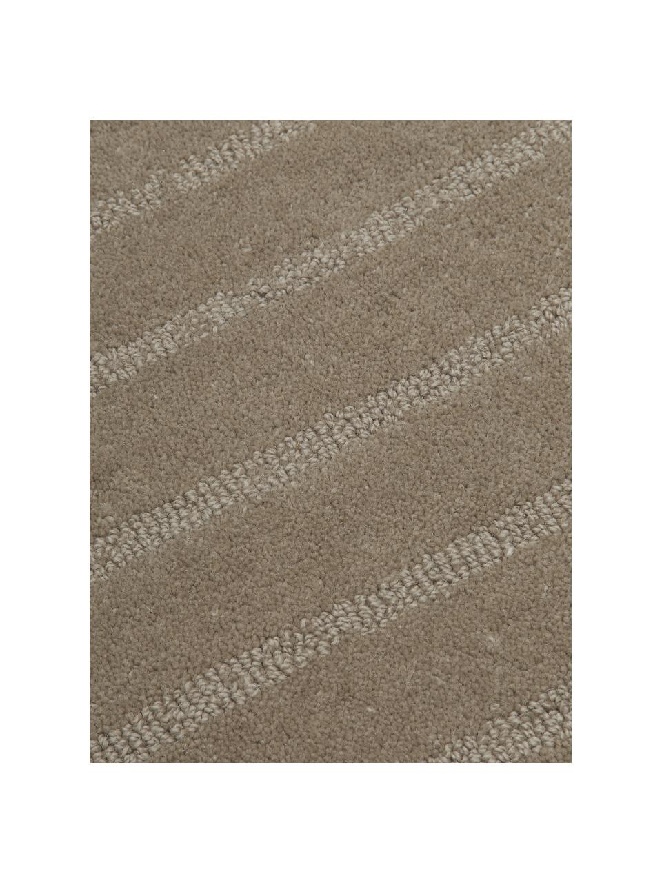 Wollen vloerkleed Mason in taupe, handgetuft, Onderzijde: 100% katoen Bij wollen vl, Taupe, B 200 x L 300 cm (maat L)