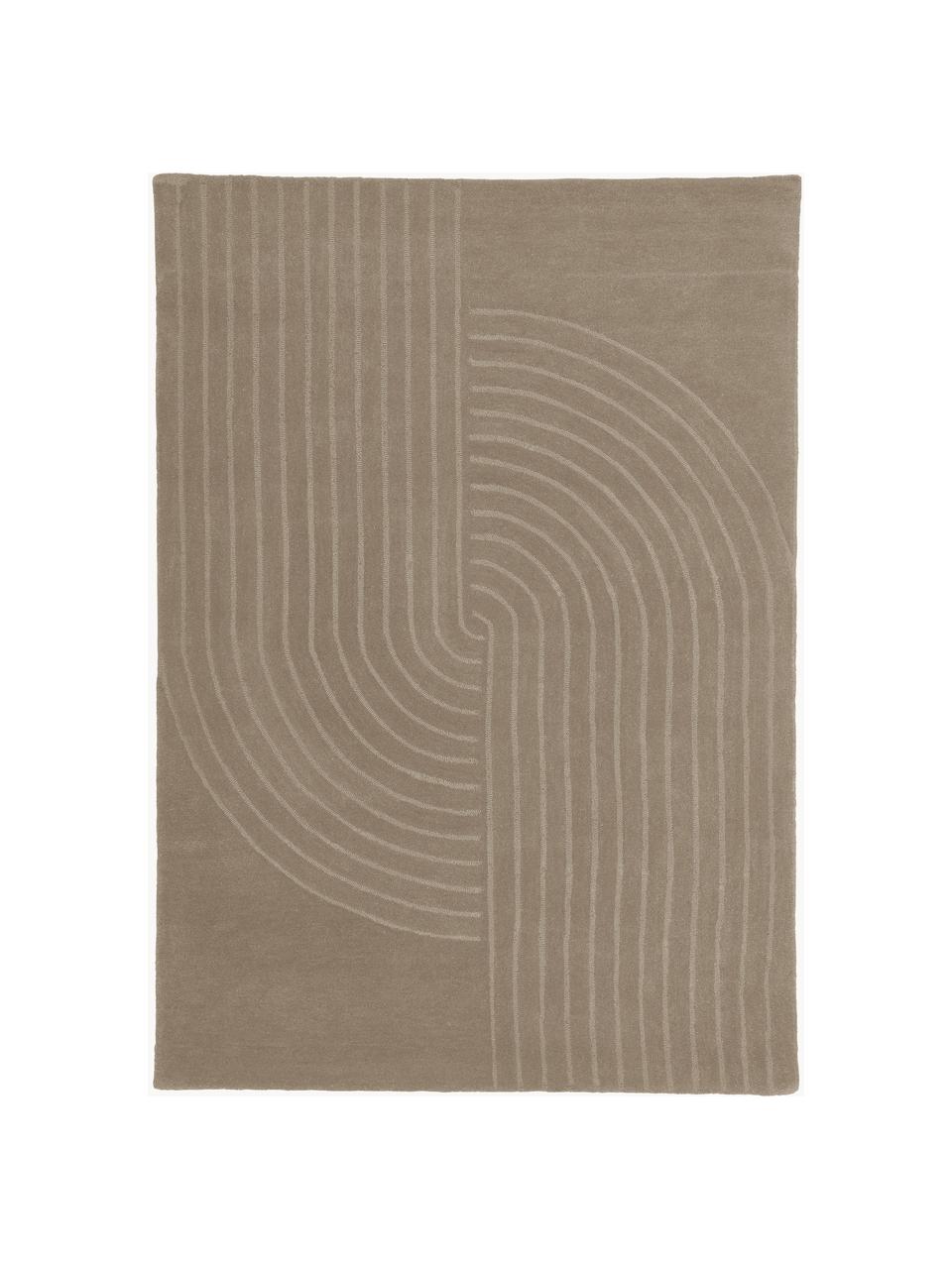 Tapis laine taupe tufté main Mason, Taupe, larg. 200 x long. 300 cm (taille L)