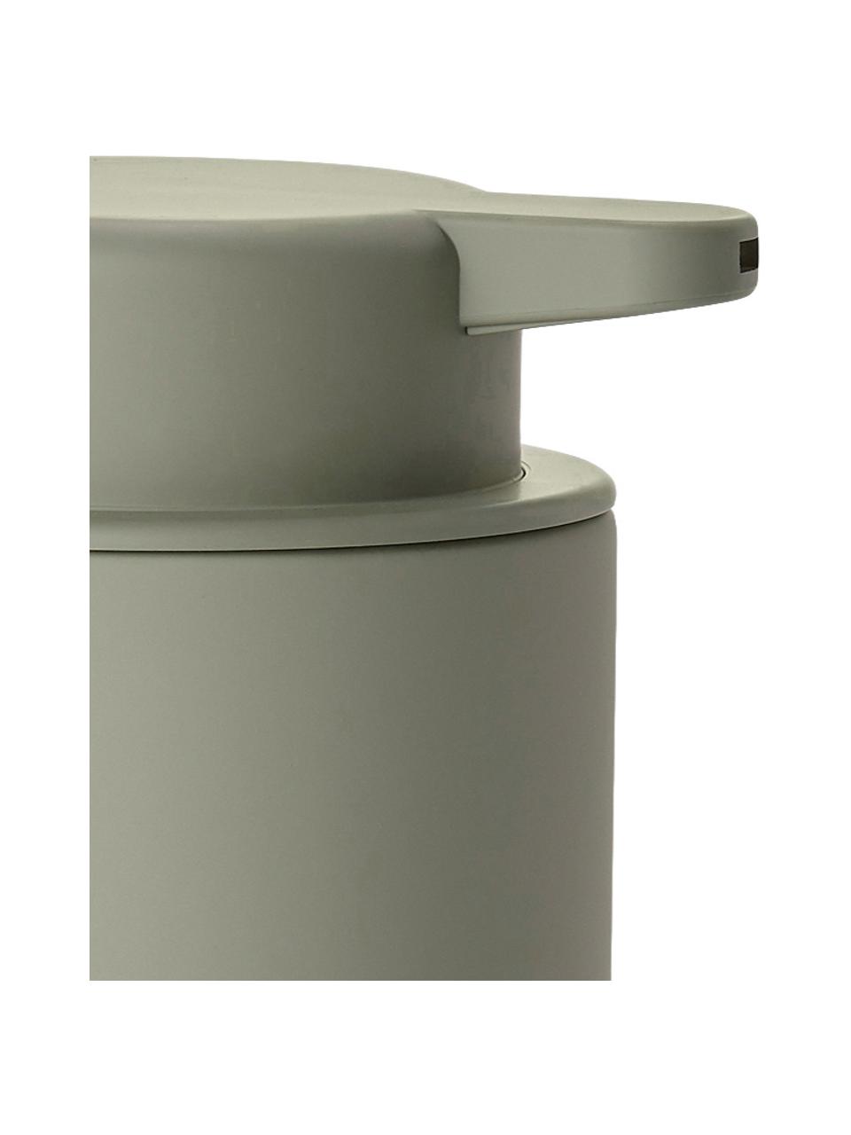 Dispenser sapone in maiolica con superficie soft-touch Ume, Contenitore: gres rivestita con superf, Verde salvia, Ø 8 x Alt. 13 cm
