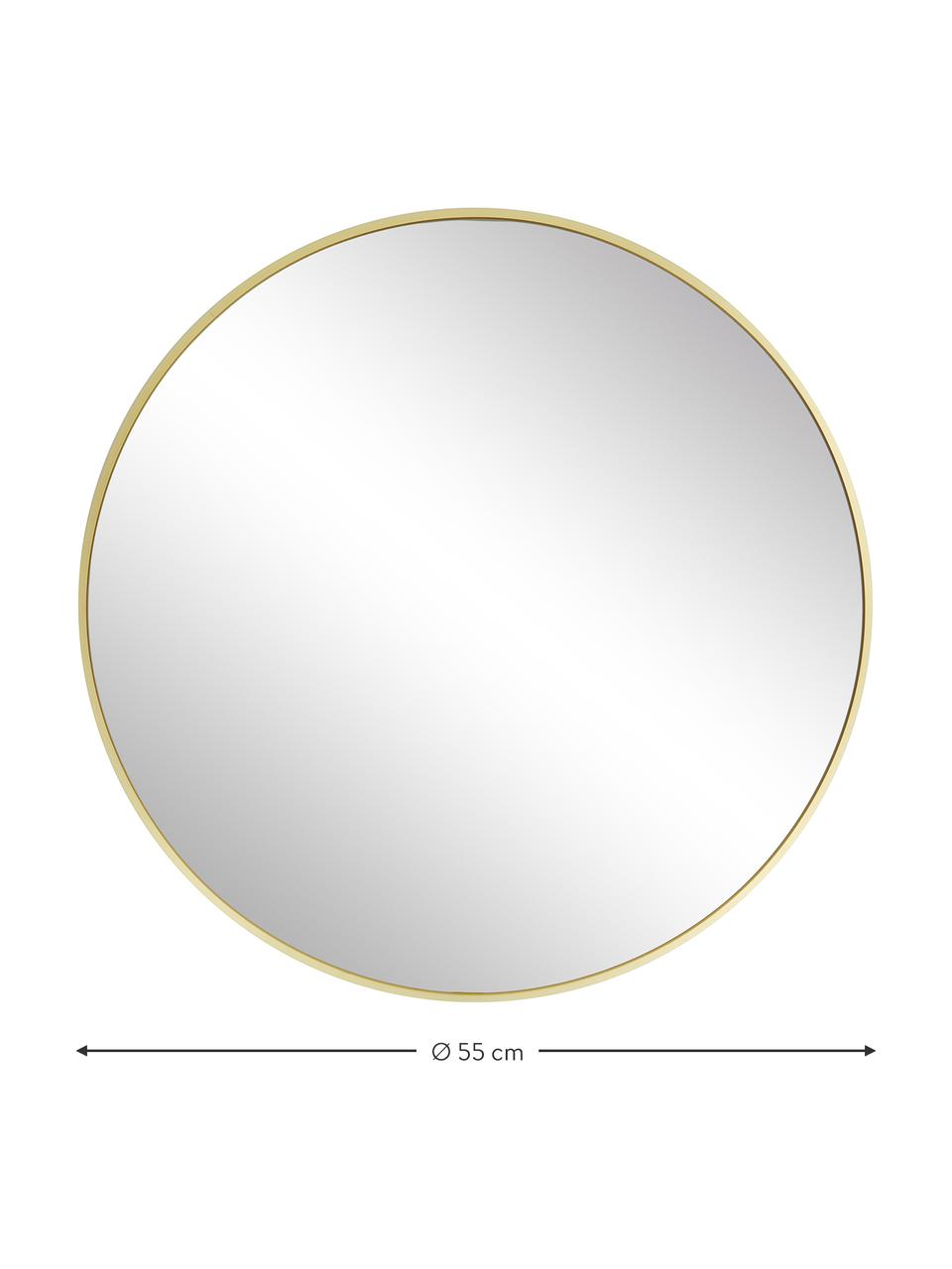 Okrągłe lustro ścienne z aluminiową ramą Ida, Odcienie złotego, Ø 55 x G 3 cm