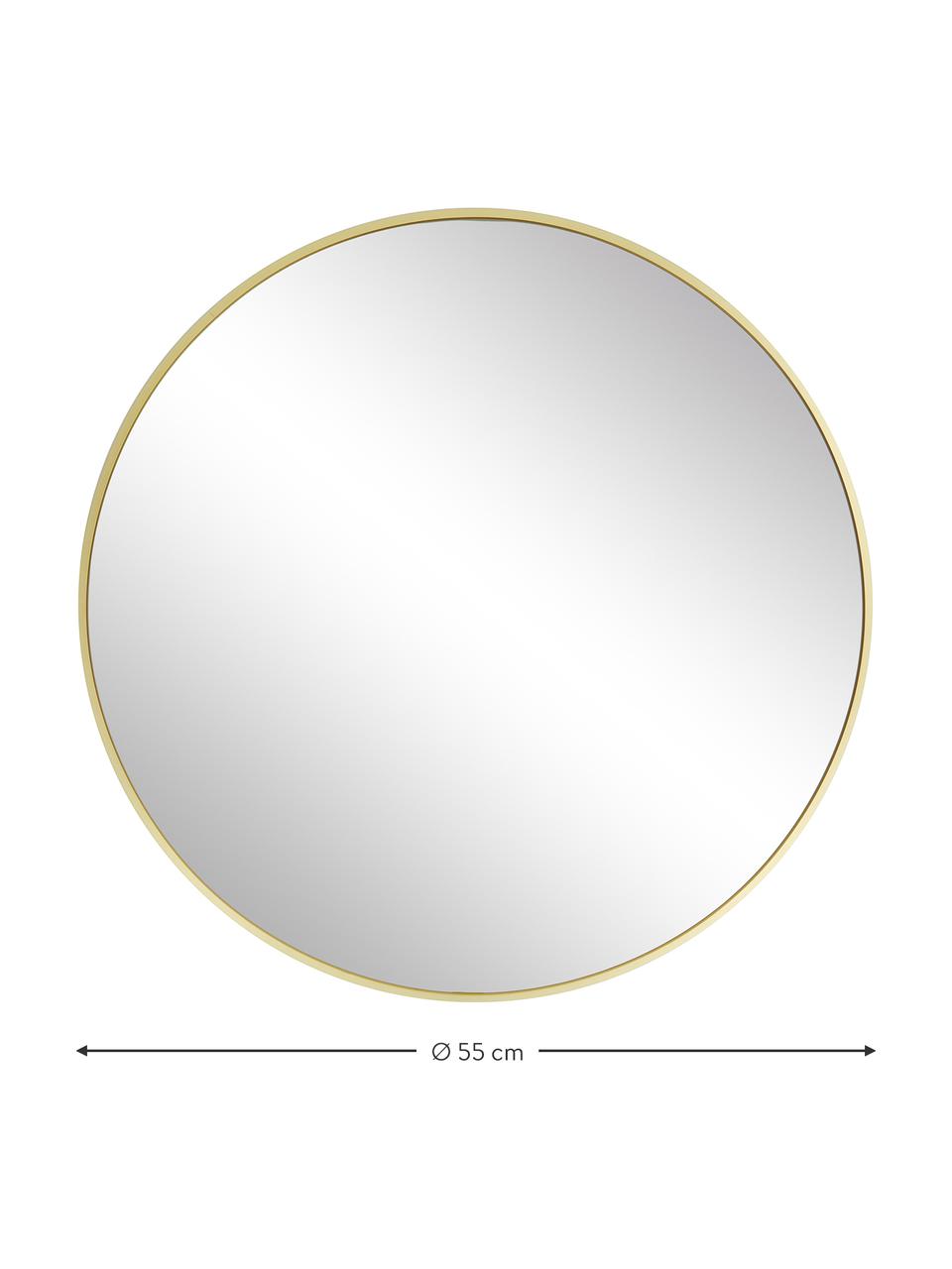 Ronde wandspiegel Ida, Lijst: gecoat aluminium, Goudkleurig, Ø 55 x D 3 cm
