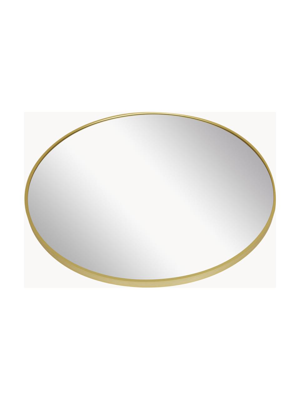 Specchio rotondo da parete Ida, Cornice: alluminio rivestito, Retro: pannello di fibra a media, Superficie dello specchio: lastra di vetro, Dorato, Ø 55 x Prof. 3 cm