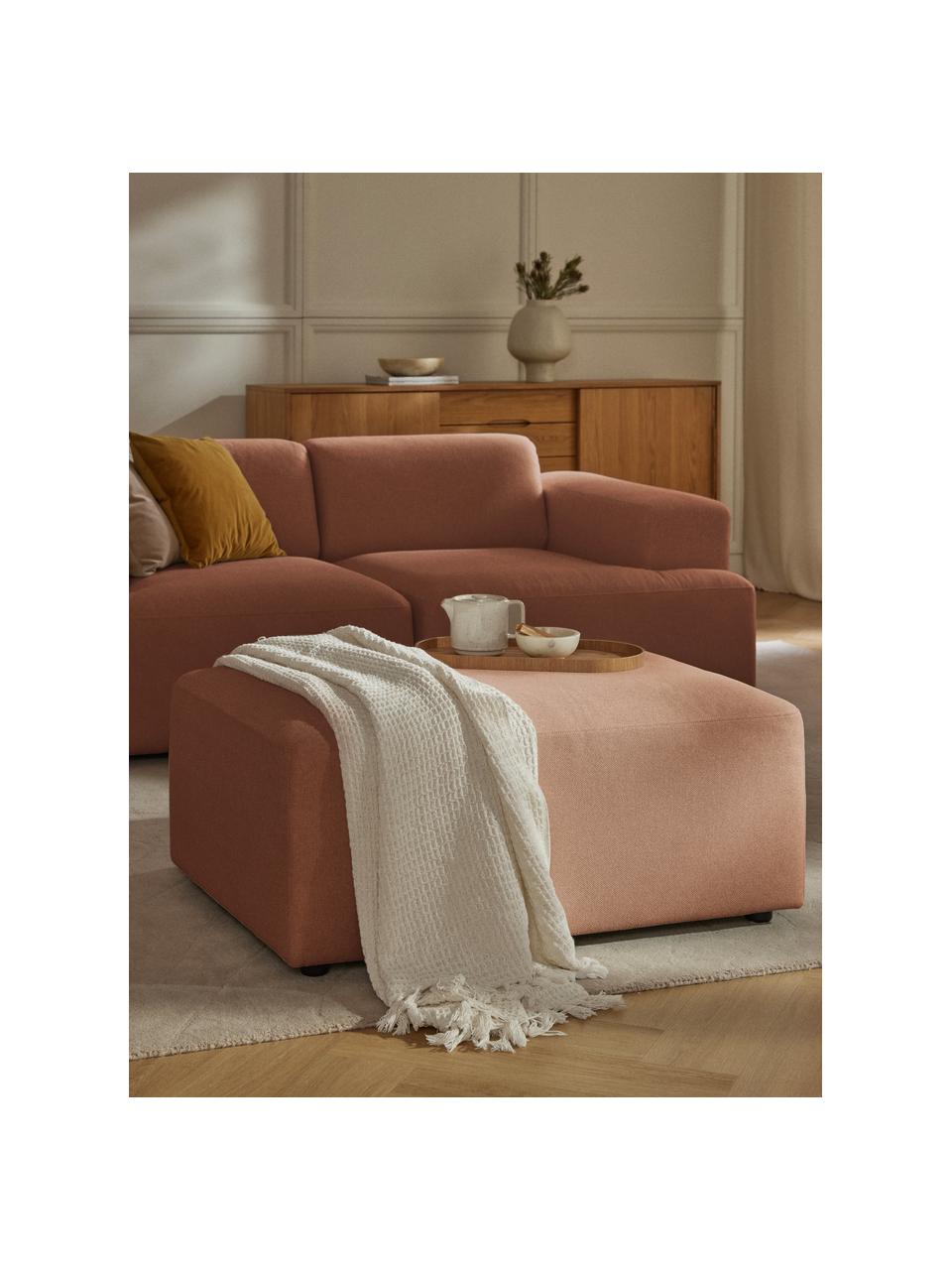 Hocker Melva, B 99 x T 72 cm, Bezug: 100 % Polyester Der strap, Gestell: Massives Kiefern- und Fic, Webstoff Nougat, B 99 x T 72 cm