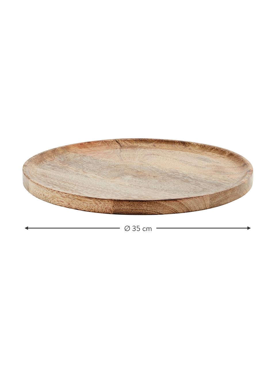 Deko-Tablett Mango aus Holz, Mangoholz, Helles Holz, Ø 35 cm