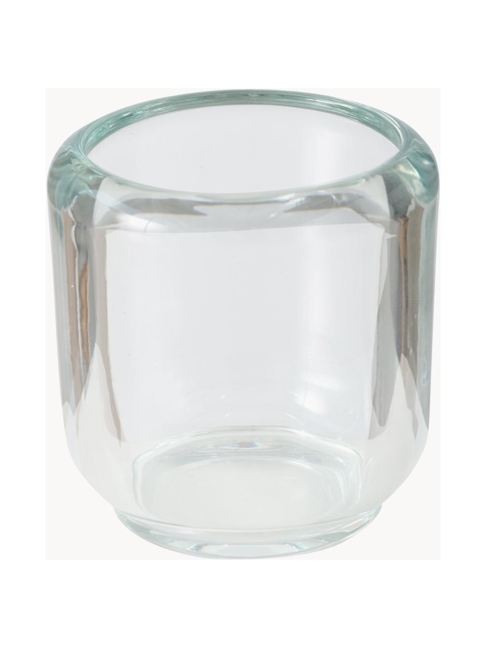 Glazen windlichten Reguna met groefreliëf, set van 3, Glas, Transparant, Ø 9 x H 8 cm