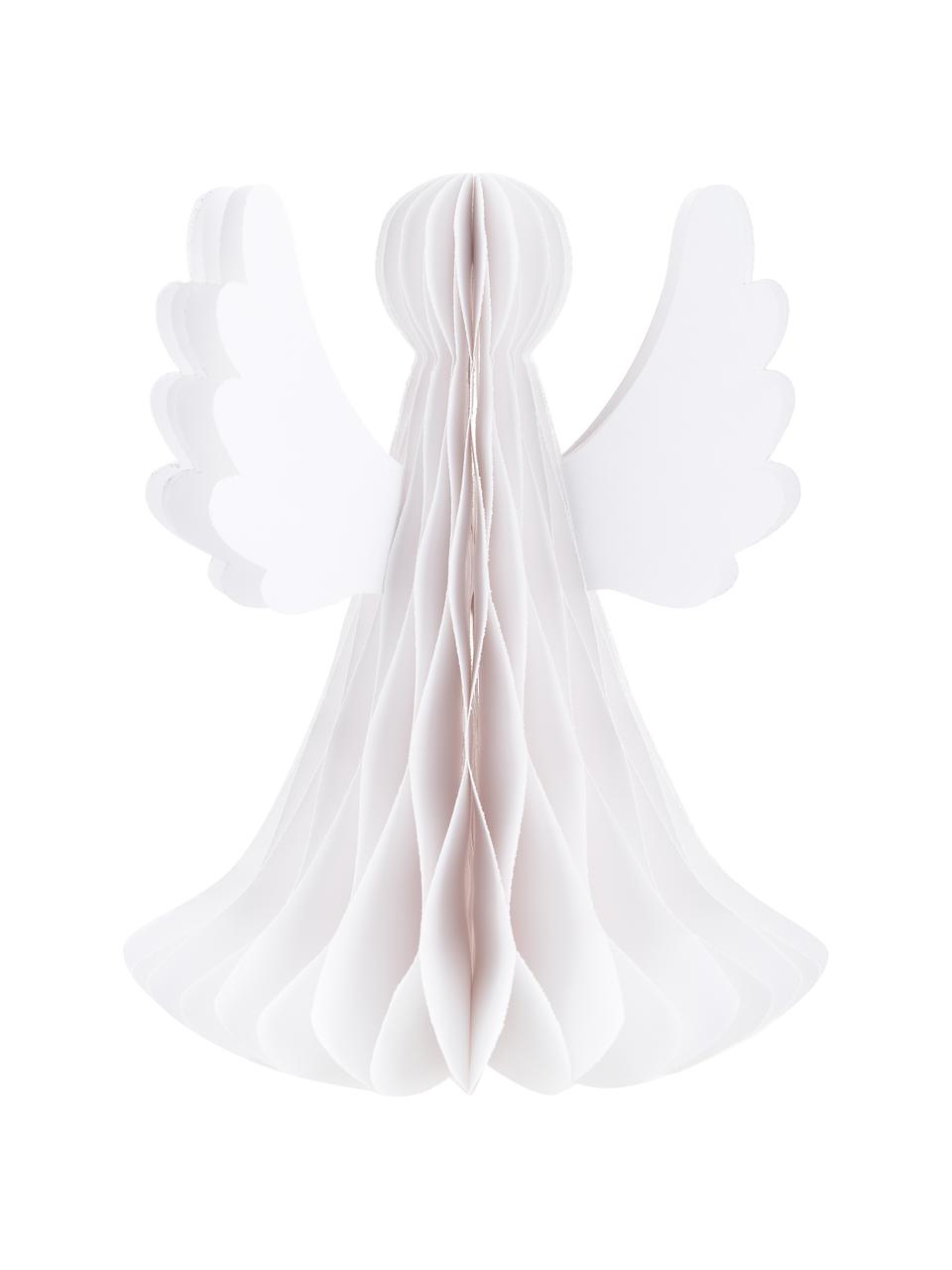 Ange plissé Noël Angel, Papier, Blanc, Ø 21 x haut. 27 cm