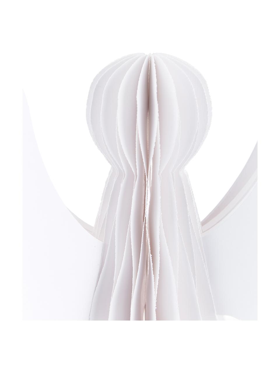Ange plissé Noël Angel, Papier, Blanc, Ø 21 x haut. 27 cm