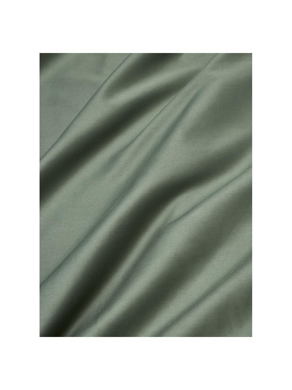 Lenzuolo in raso di cotone Premium, Verde scuro, Larg. 240 x Lung. 280 cm