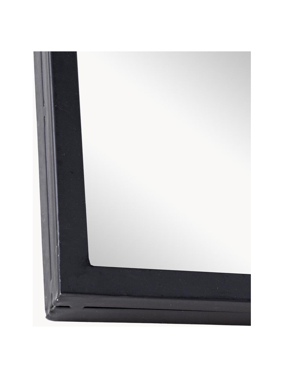 Specchio da parete con cornice in metallo Nucleos, Cornice: metallo rivestito, Superficie dello specchio: lastra di vetro, Nero, Larg. 90 x Alt. 90 cm