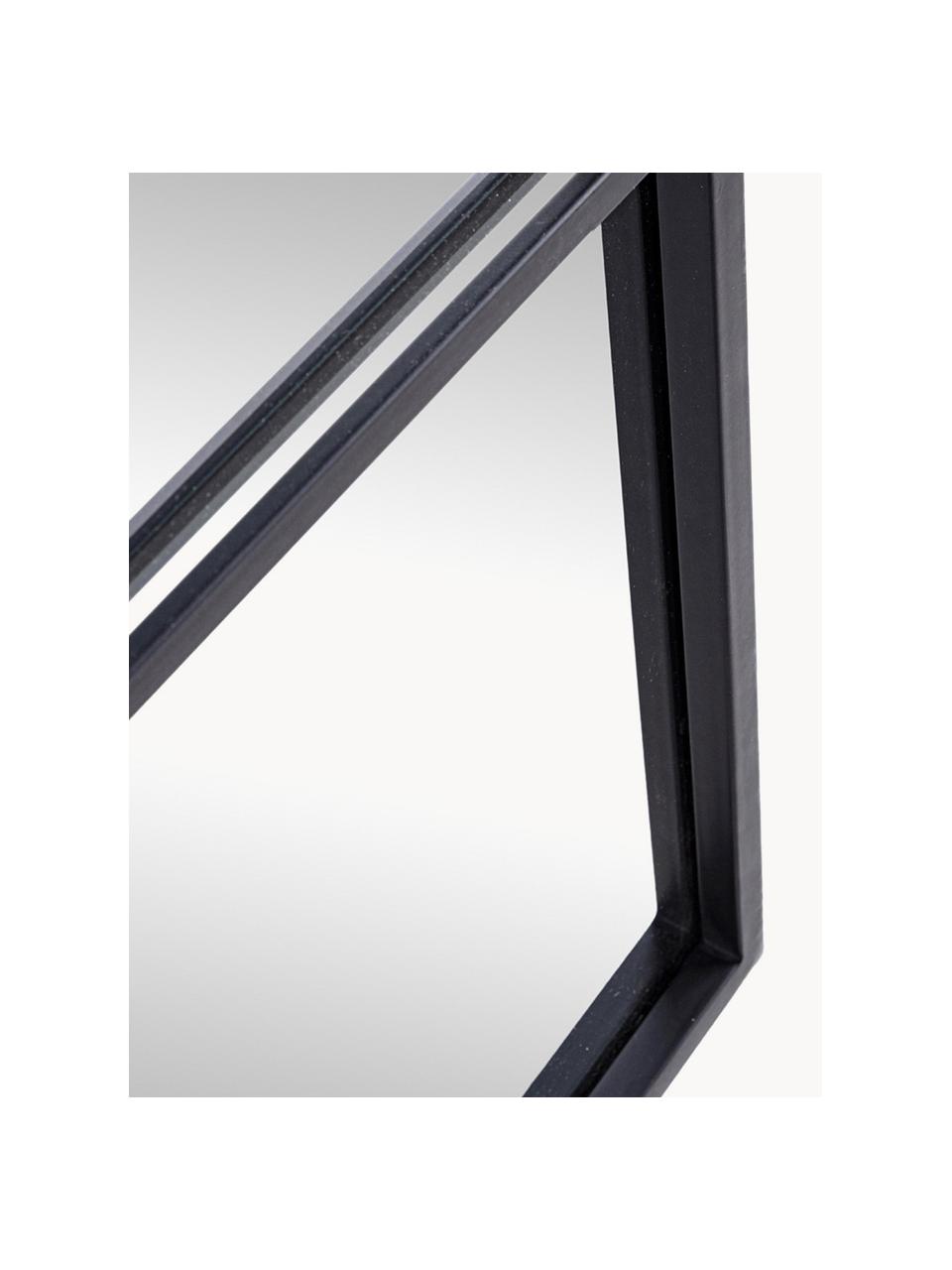 Nástenné zrkadlo s čiernym kovovým rámom Nucleos, Čierna, Š 90 x V 90 cm