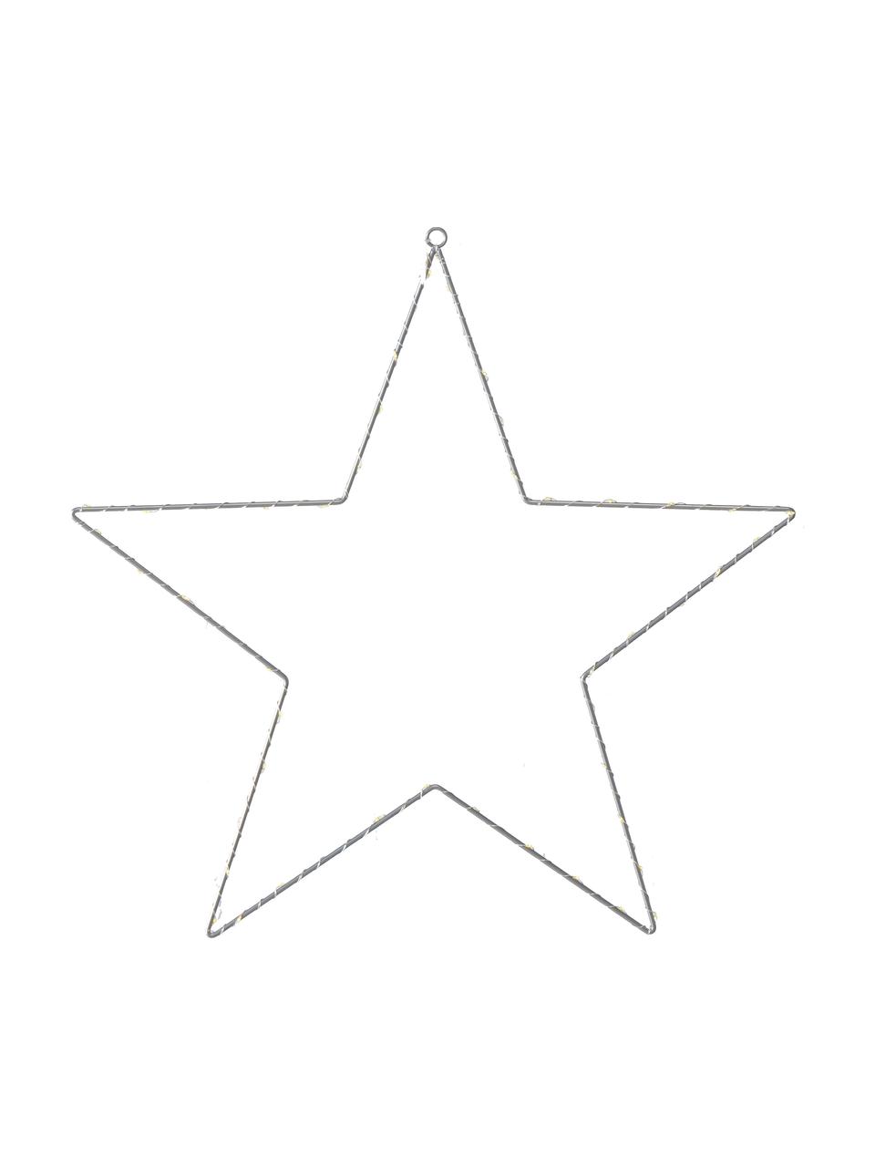 Batteriebetriebenes LED-Deko-Anhänger-Set Elvira, 2-tlg., Metall, beschichtet, Kunststoff, Silberfarben, Set mit verschiedenen Größen