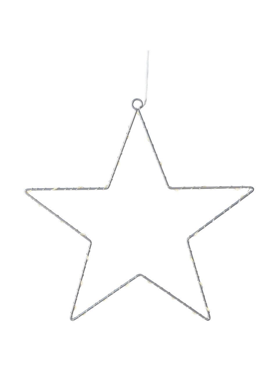 Étoiles décoratives LED à piles Elvira, 2 élém., Métal, enduit, plastique, Argenté, Lot de différentes tailles