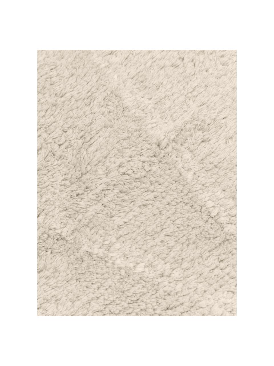 Alfombra artesanal de algodón con flecos Asisa, Beige y blanco crema, An 120 x L 180 cm (Tamaño S)