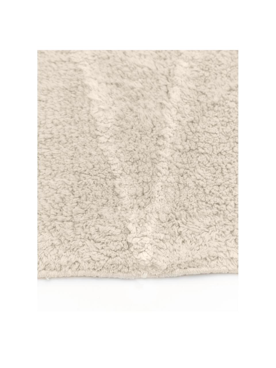 Tapis avec franges tufté main motif zigzag Asisa, Beige & blanc crème, larg. 120 x long. 180 cm (taille S)